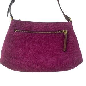 Vintage FOSSIL Pink Leather Shoulder Crossbody casual Bag womens Used